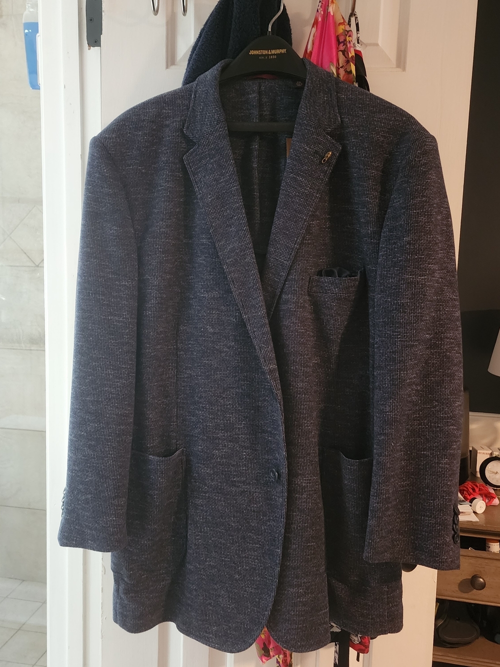 Johnston & Murphy Navy/Grey Knit Sport Coat